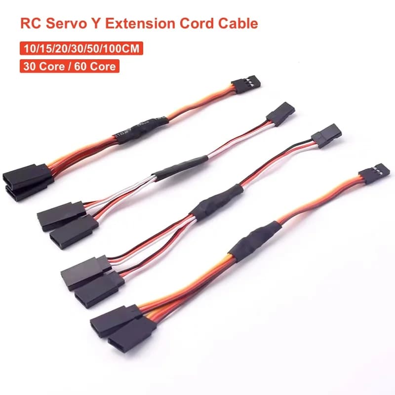 5 Pz/lotto 10/15/20/30/50 CENTIMETRI Servo Y Cavo di Prolunga Cavo Filo di Piombo 30/60 Core Per JR Futaba RC Batteria Drone Auto Barca elicottero
