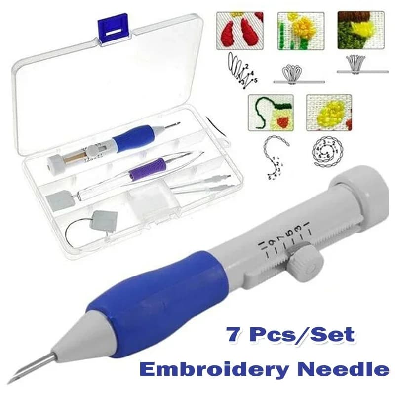 Magic Embroidery Punch Needle Kit Stitching Tool Set Embroidery Needle Pen Weaving Tool Knitting Sewing Tools for DIY Sewing