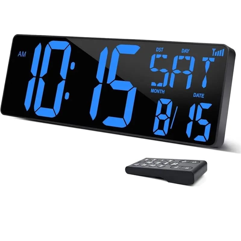 A20F-Large Digital Wall Clock Wifi Sync Large Wall Clock LED Big Digital Timer Clock EU Plug