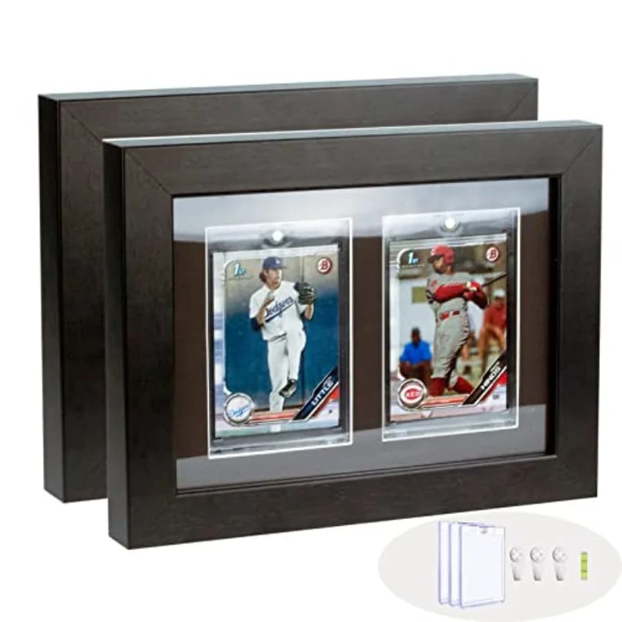 Espositore per Carte da Baseball - Montaggio a Parete per Carte Sportive di Basket, Calcio, Hockey - Nero Standard