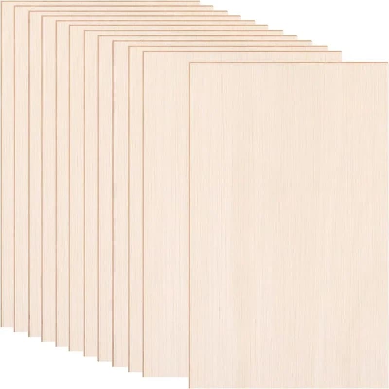 Set di 5 Fogli di Legno di Tiglio, Pannelli Sottili in Compensato di Balsa per Fai-da-Te, Taglio Laser, Pirografia e Disegno