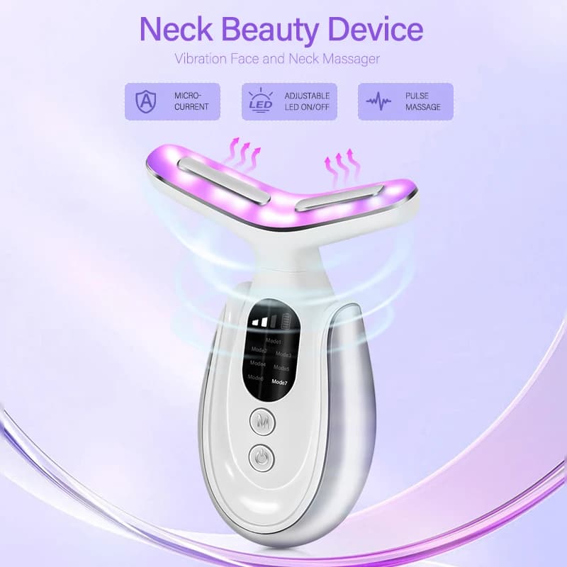 EMS Beauty Neck Instrument Microcurrent Viso Collo Beauty Device LED Photon Reduce Double Mention Antiwrinkles Neck Skin Strengthening