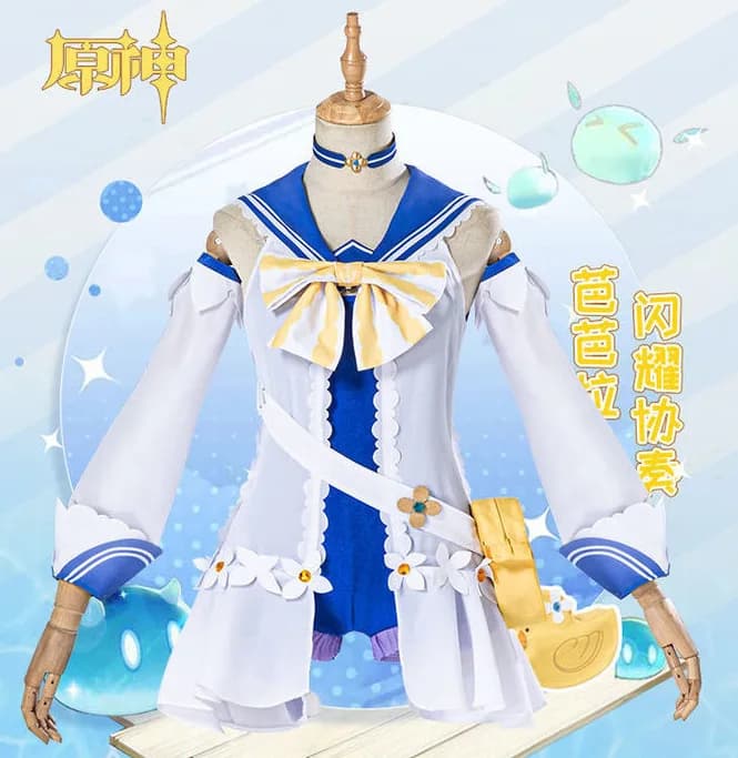 Genshin Impact Barbara Costume da bagno cosplay, Shining Concerto Cosplay, simpatico costume da bagno anime per ragazze