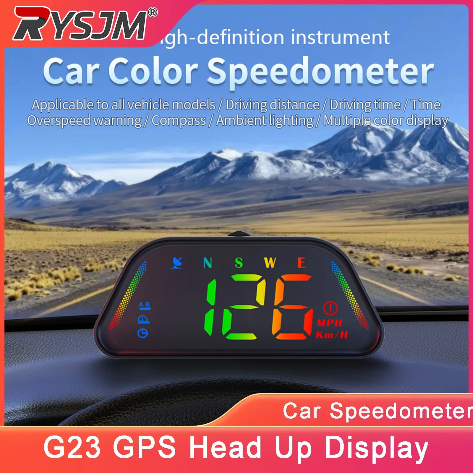 G23 Car GPS HUD Head Up Display Tachimetro universale a colori per auto, indicatore di direzione per tutti gli accessori auto