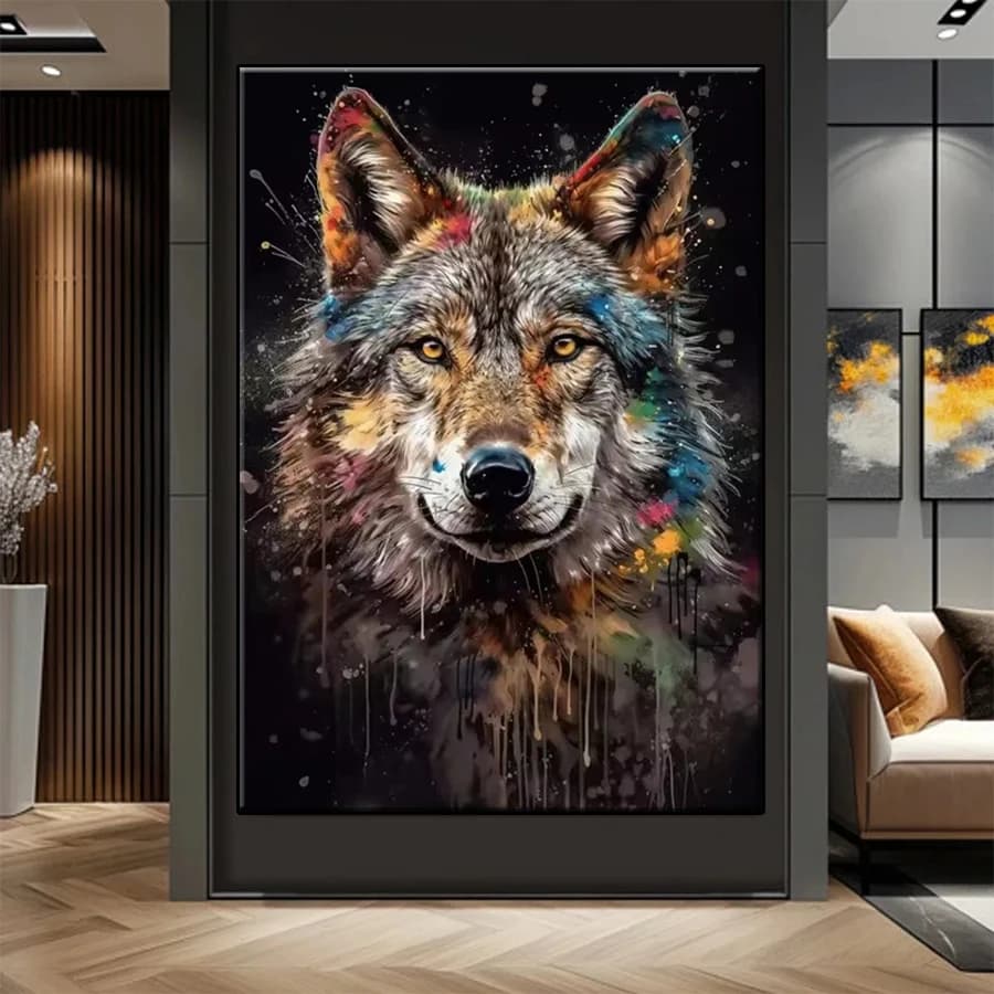 Kit di pittura diamante 5D fai da te Nuovo arte moderna Graffiti Animale Lupo Punto croce Fai da te Diamante Ricamo Immagine Mosaico Arte