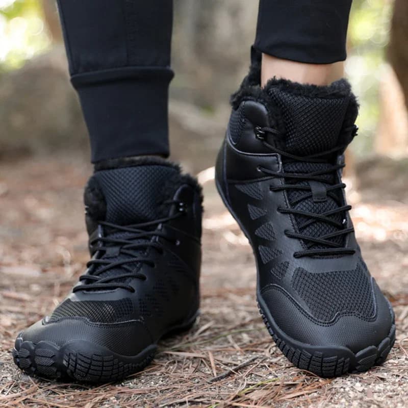 2024 nuovi stivali da neve a piedi nudi da uomo e da donna, scarpe casual in pelle calda, antiscivolo, taglia grande, escursionismo, inverno