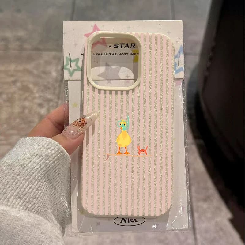 Striped Diving Yellow Duck Phone Case For Samsung Galaxy S26 S25 Ultra S24 S23 Plus FE S22 A16 A26 A36 A56 A37 A57 A55 Cover