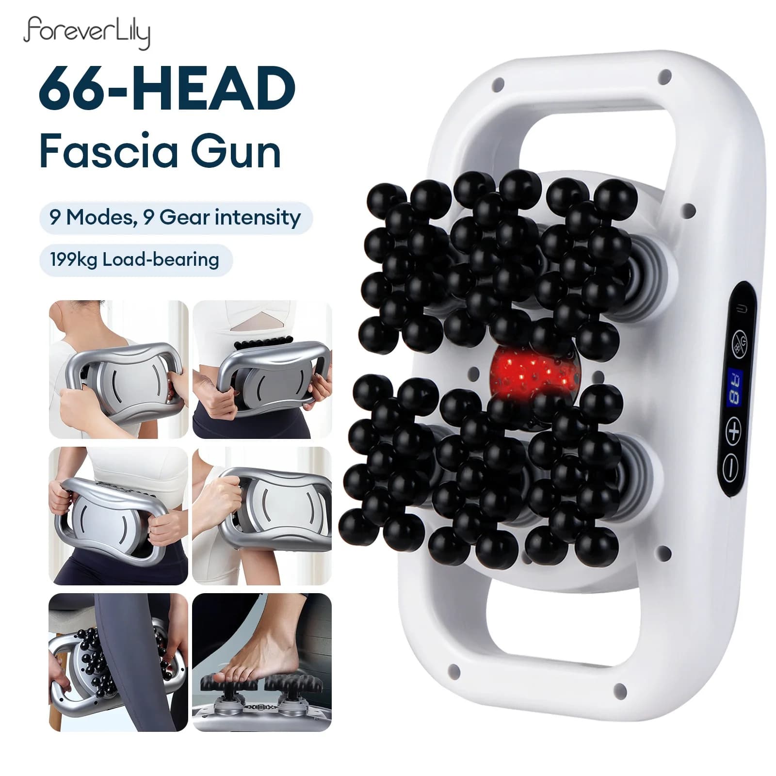 Six Heads Fascia Gun High Frequency Deep Tissue Vibration Muscle Relaxation Neck Waist Massage Professional Fitness Exercise