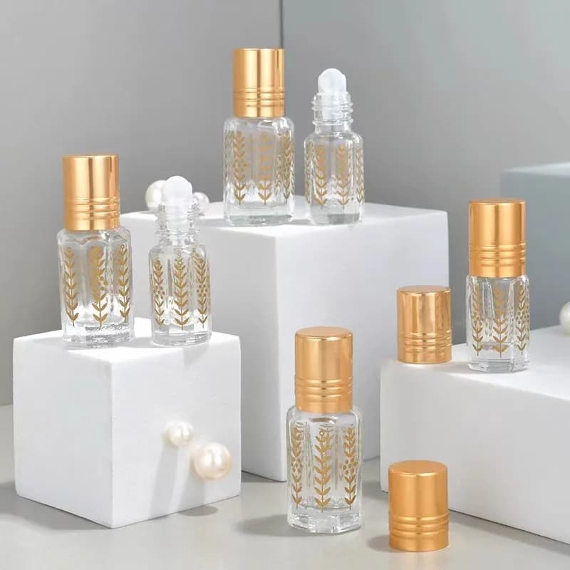 3ml 6ml Mini Essential Oil Roller Bottle Perfume Reusable Glass Cosmetic Container Portable Lips Oil Roller Bottle