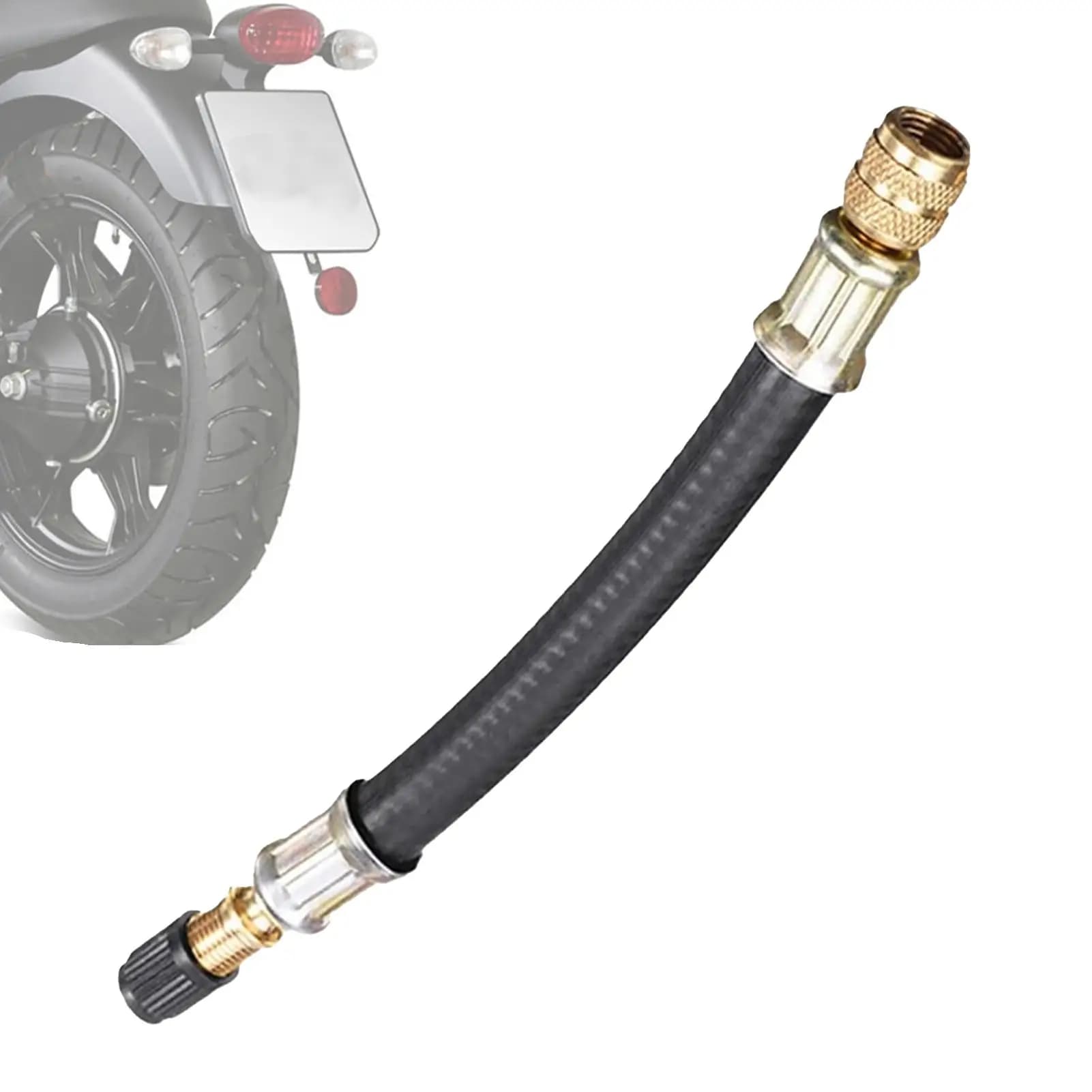 Tire Inflator Extension Hose Rubber Leakproof with dust cover Easy to install For Valve Adapter Pump Up Extension Tube Cars