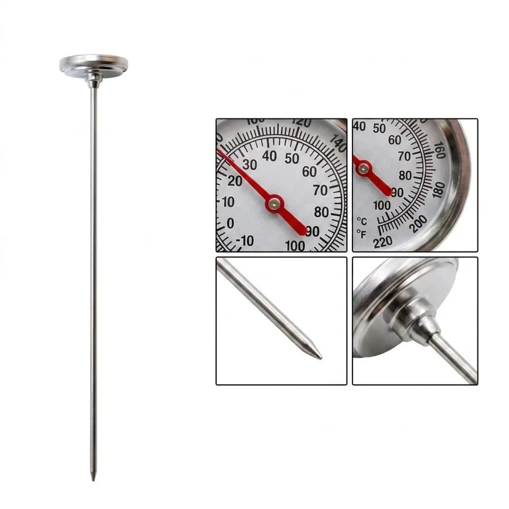 Compost Soil Thermometer Made of Stainless Steel for Accurate Temperature Tracking from 0 to 120 Degrees or Fahrenheit