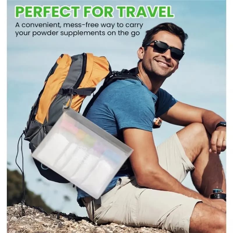 [NEW!A93G】 Protein Powder Travel Container Set, Reusable, Retractable