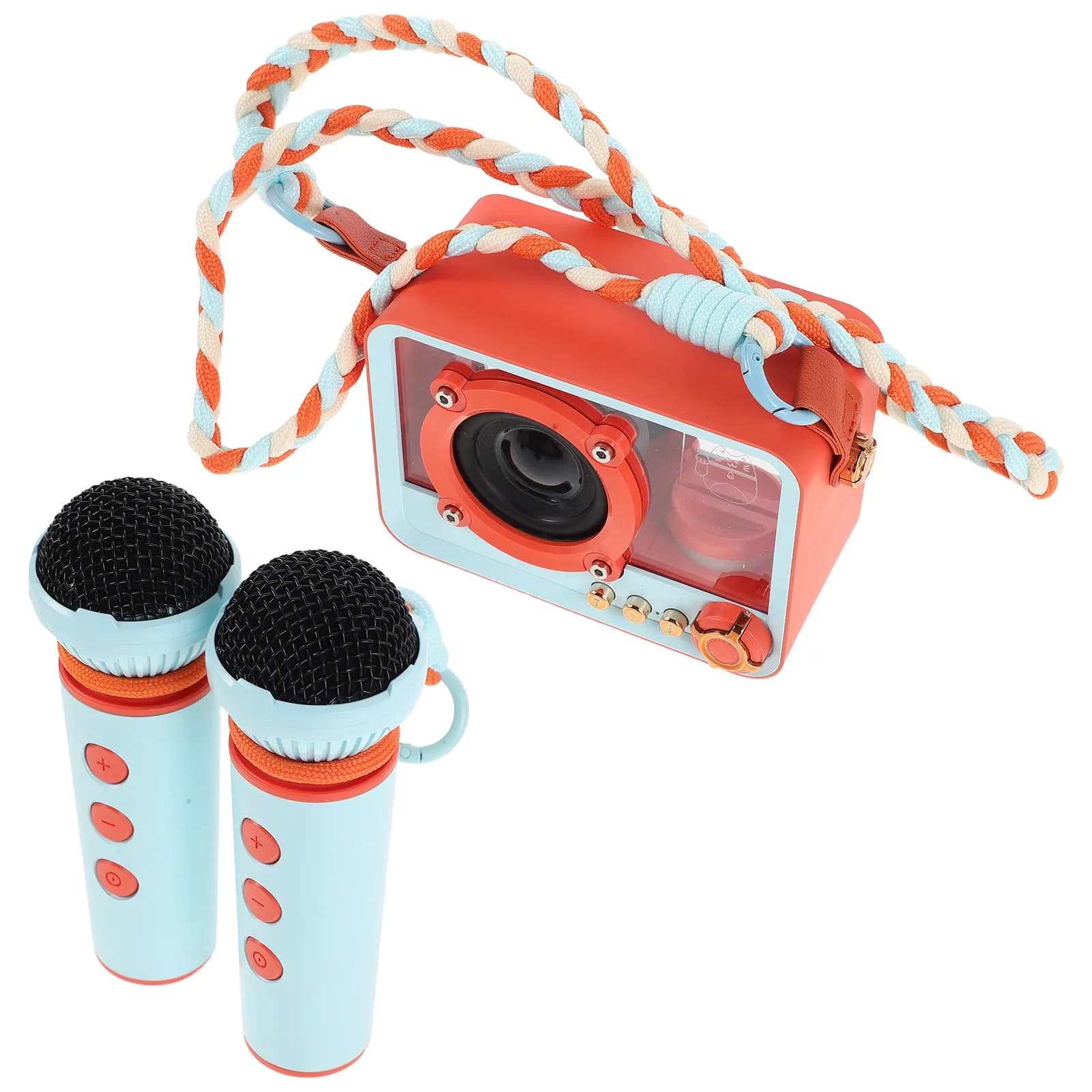 1Set Karaoke Speaker Portable Mini Karaoke Machine Wireless Microphone Mic Speaker for Home Outdoor Parties Family