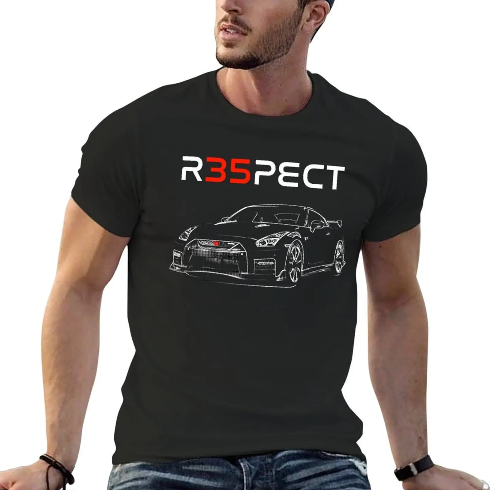 R35 GTR GT-R Skyline Respect JDM Tuner Drift Racing T-shirt top magliette grafiche da uomo oversize ad asciugatura rapida hip hop
