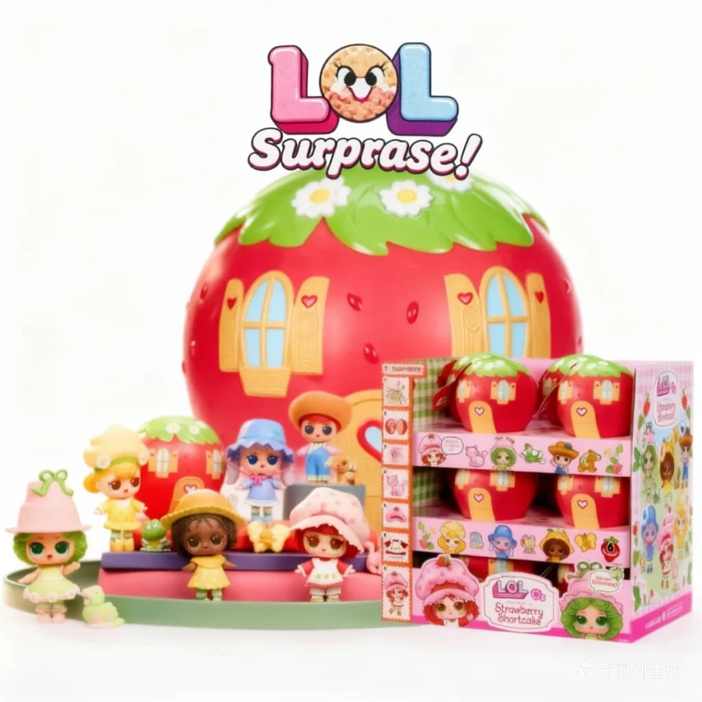 LOLSE Surprise X Strawberry Shortcakes Doll Set Toys Mini Strawberry House Fashion Doll Accessories for Girls Play Collect