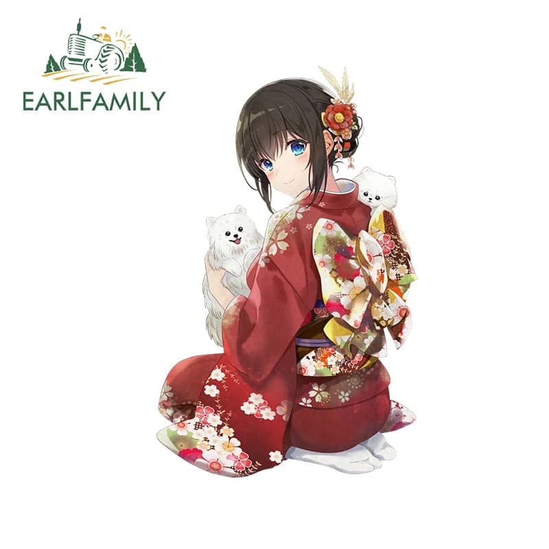 EARLFAMILY 13cm x 8.3cm For Sagisawa Fumika Anime Decal Personality Vinyl Car Stickers Laptop Windows Sunscreen Scratch-Proof