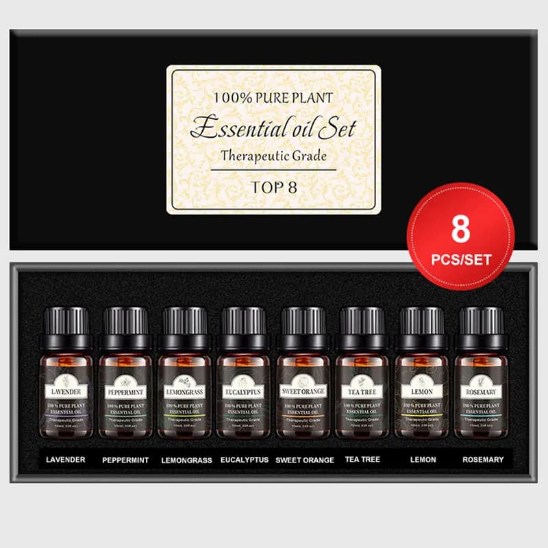 10ml Refill Fragrance Essential Oil for Perfume Diffuser Auto Home Office Deodorant Mixed Vegetal Extracts 8 pcs/set
