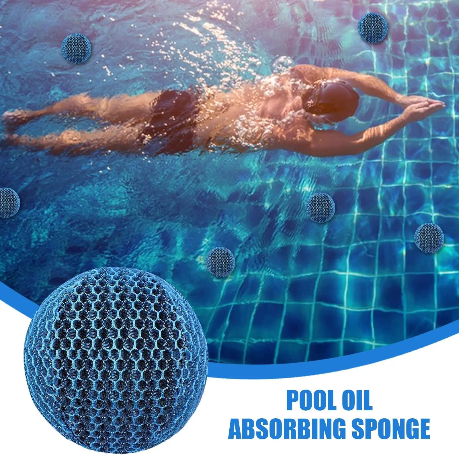 Hot tub foam absorber Oil absorbent sponge Sphere for skimmer Reusable Spa and pool Detergent for sun protection Foam foam