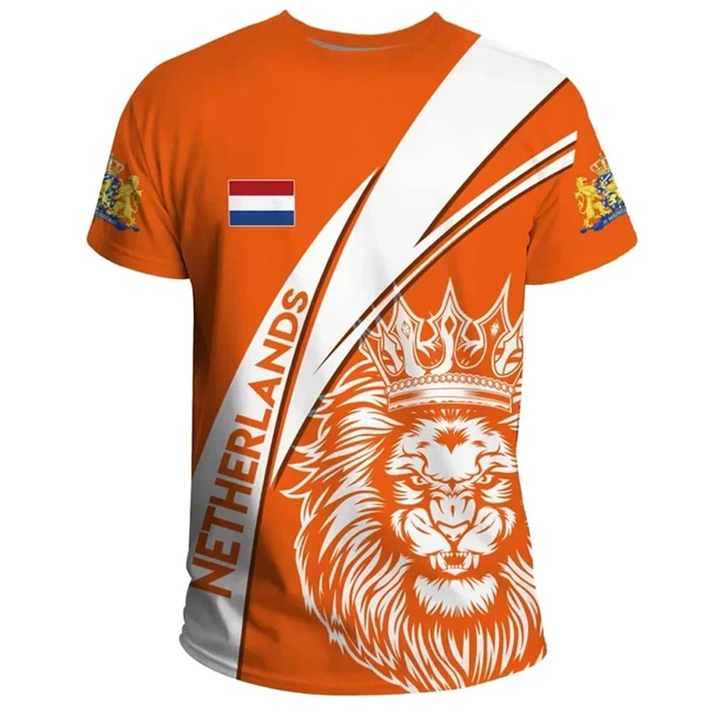 Maglia della Squadra Olandese 2024, Maglietta con Bandiera Olandese, T-Shirt da Uomo con Stampa 3D, Maglia da Calcio Olandese, Jersey da Calcio Germania, Dropshipping