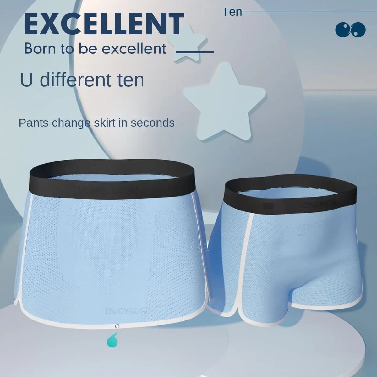 Pantaloni a freccia a forma di U gonna mutandine Sexy da uomo boxer per la separazione della seta del ghiaccio Culottes sviluppo non legato del sonno nudo dei test
