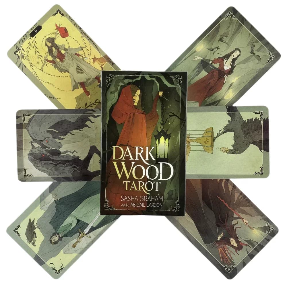 Carte dei Tarocchi in Legno Scuro, Mazzo da 78 Carte, Edizione Divinazione Visions in Inglese, Giochi da Tavolo