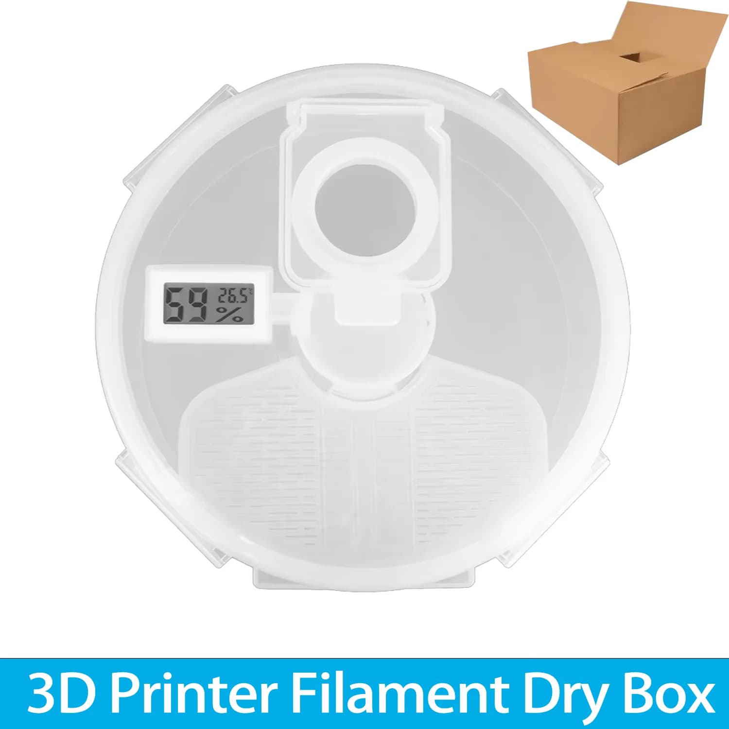 3D Printer 1KG PLA Filament Box Dustproof Anti-Moisture PETG Sealed Box Side-Hung Design All-Silicone Airtight Seal Accessories