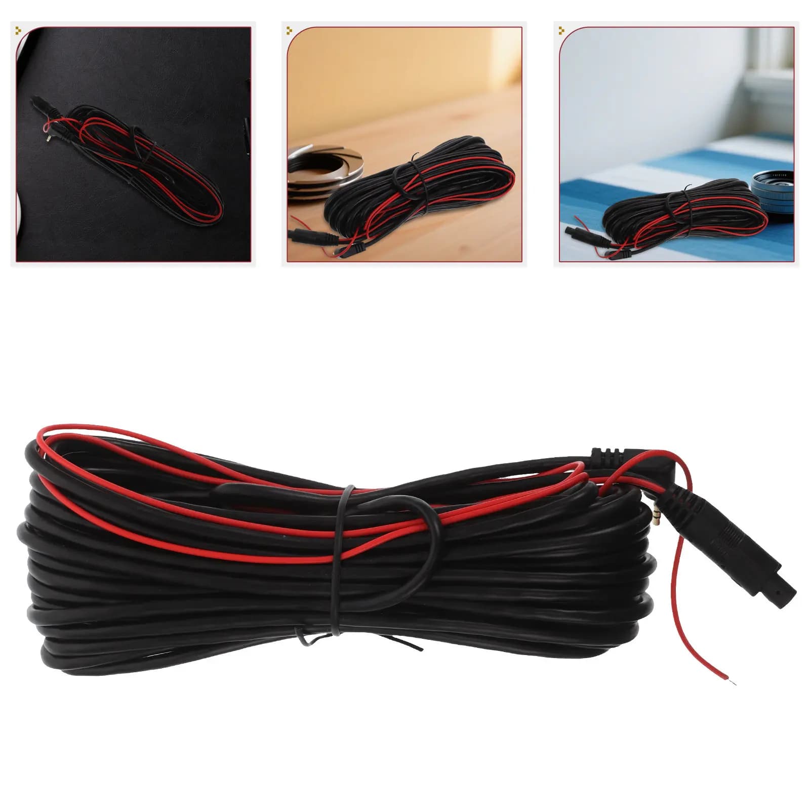 Extension Cable for Dash Cam 33 Feet, 4 Pin 2.5mm, Retromarcia Camera Cable Resistant, Plug and Play, Long Flexible Cable for Auto Recorder