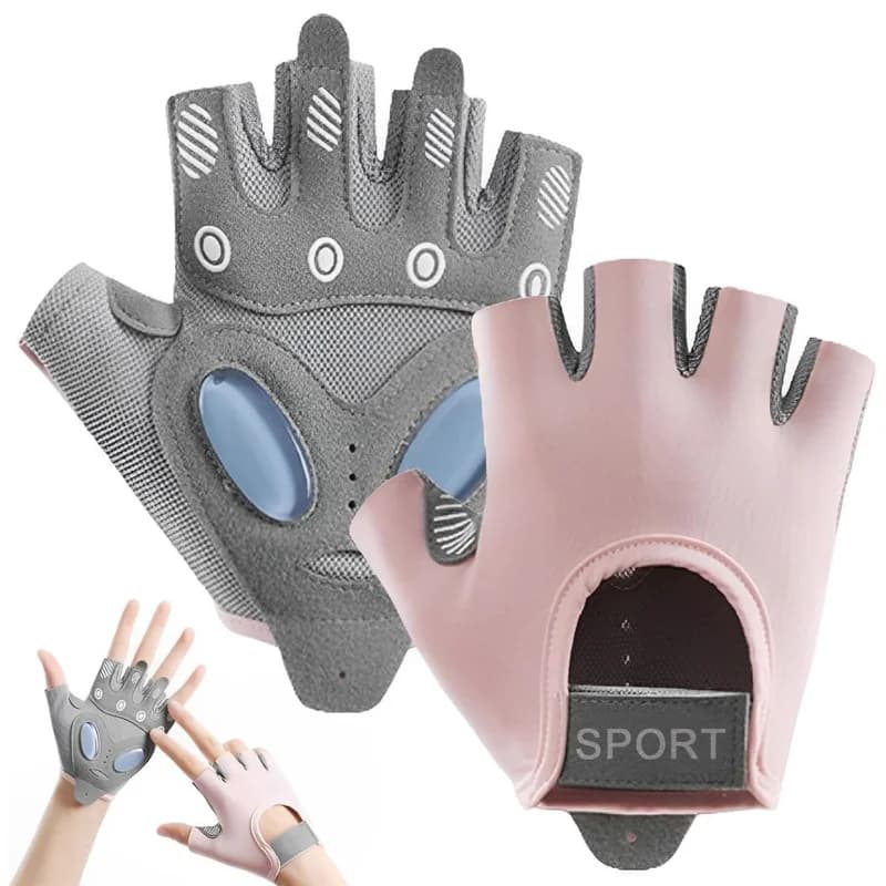 1 pair of women's liquid silicone training gloves, fingerless cycling gloves, anti-slip gym gloves for weight lifting
