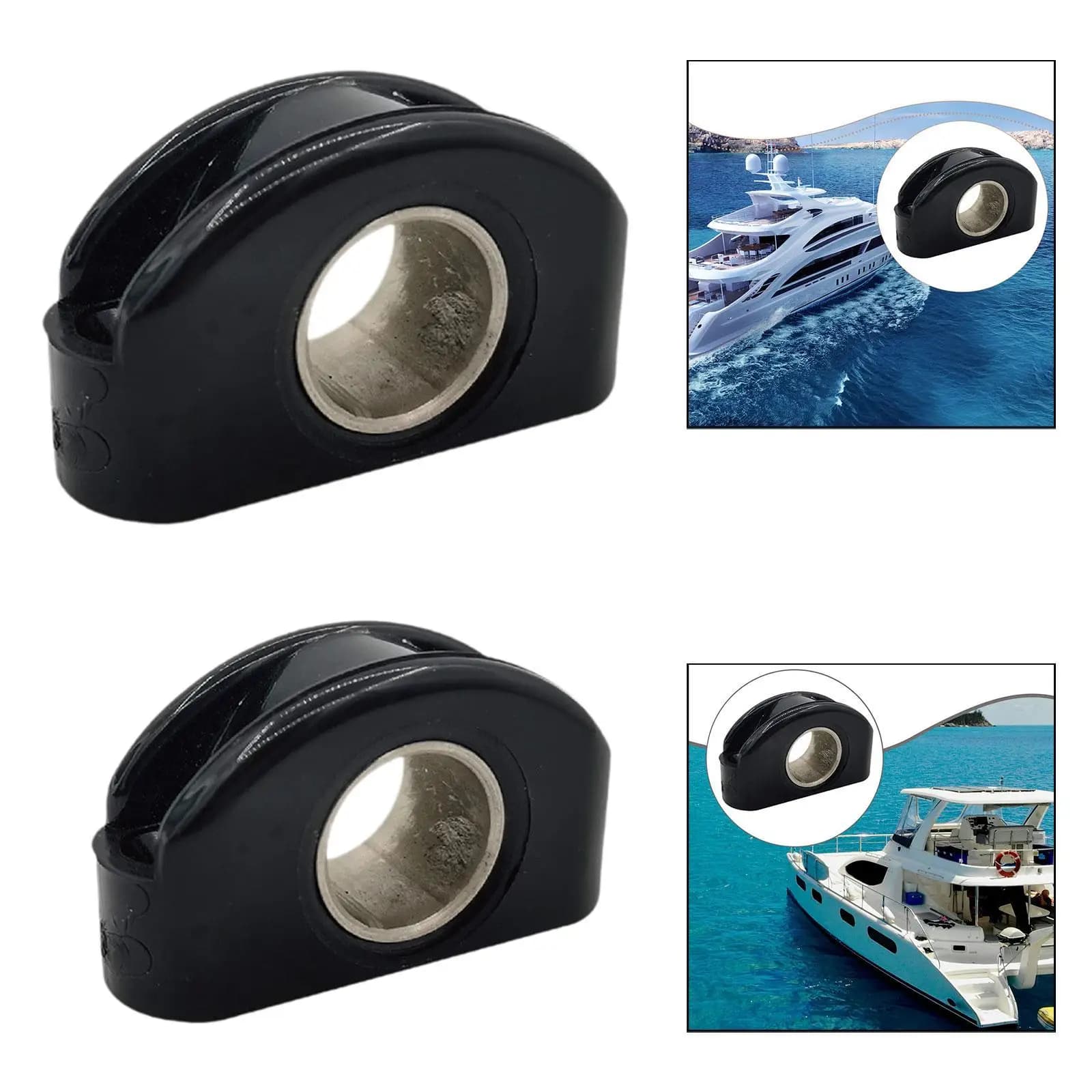 Guida per cavi per yacht Morsetto per corda marina in nylon Finitura nera Semplifica l'installazione per camper in barche