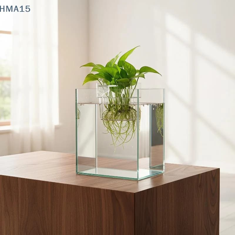 【YA】Clear Hangable Aquarium Hydroponic Pot Durable for Fish Tank Plant Cultivation Aquascaping Decoration Use