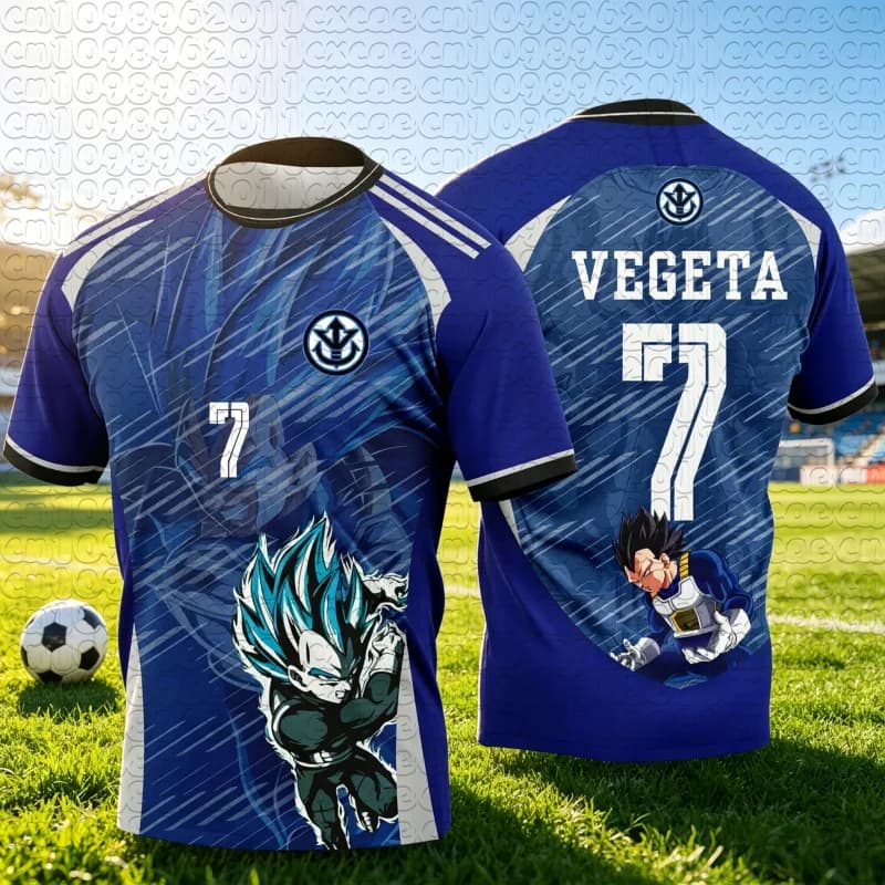 2026 Dragon Ball Super Vegeta Manga Style Quick Dry Loose Sport T-Shirt Breathable Basketball Soccer Tops for Adults Kids Y2k
