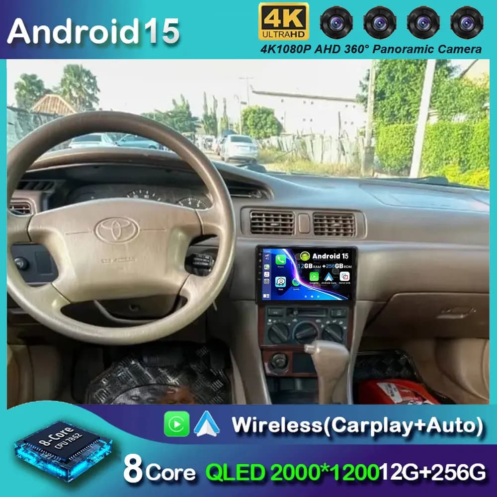 Android 15 For 9 Inch For TOYOTA CAMRY 1998 - 2000 Car Radio Stereo Multimedia Navigation GPS Carplay 2 Din Headunit