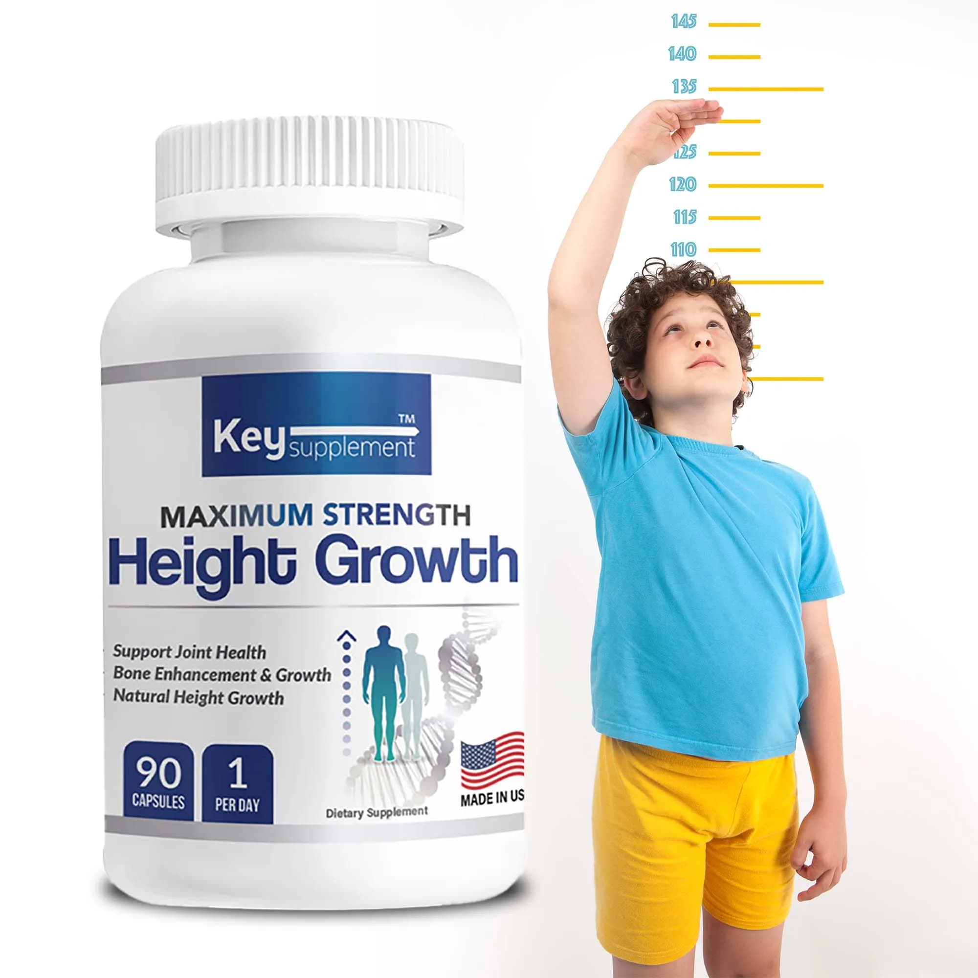 Height growth supplements: helps maintain normal bone function, promotes natural height growth and improves absorption