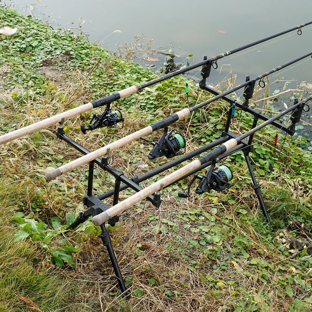Portable Aluminum Carp Fishing Rod Stand Foldable Telescopic Holder Multi Pole Rack Outdoor Fishing Gear Accessories