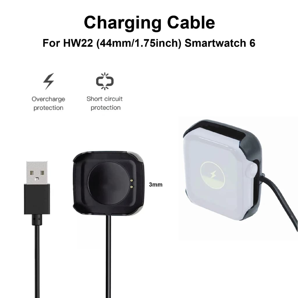 Caricabatterie per Smartwatch Compatibile con i8 PRO MAX/i8 Ultra Max/K70-B/X6-B/HW22, Cavo di Ricarica USB, Adattatore di Alimentazione Portatile, Ricarica Rapida