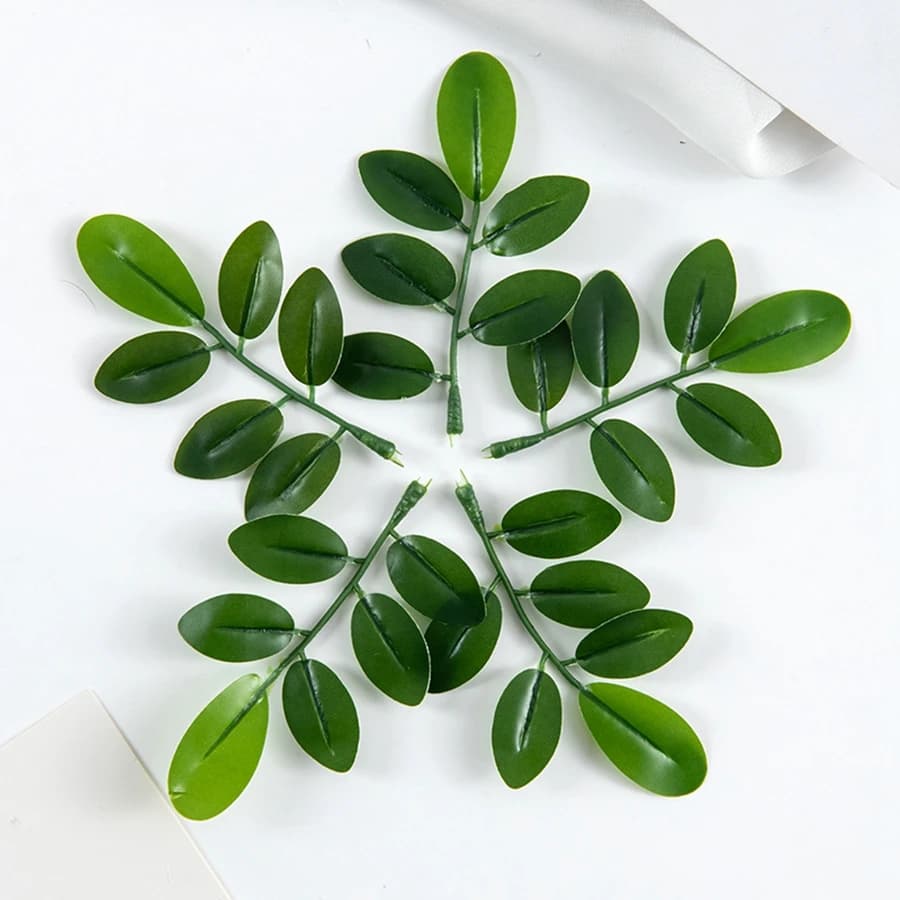 Artificial Plant with Green Sheets and Flowers for Home Decoration, Room, Party, Outdoor Garden, Wall Background, Wedding Garlands Accessories and Gifts
