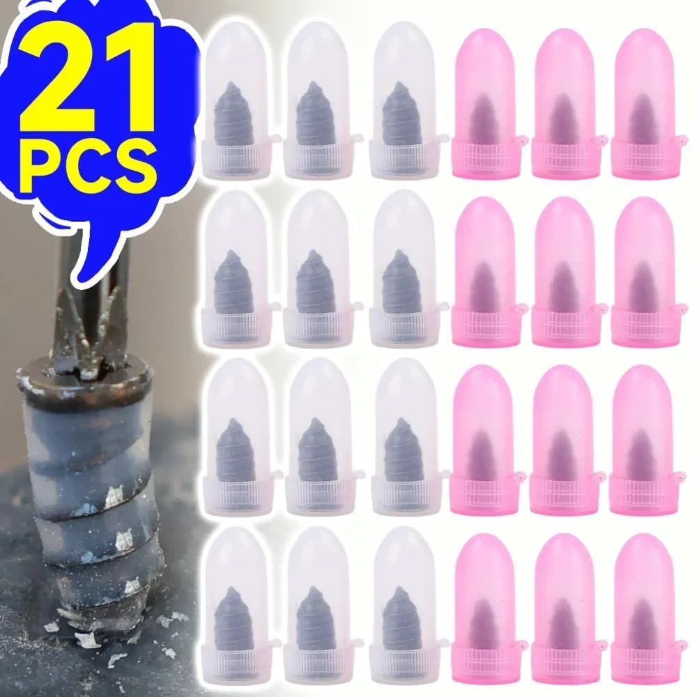 Kit Riparazione Pneumatici 21-41 Pezzi, Chiodi in Gomma Morbida Nera, Viti Autofilettanti per Riparazione Forature Auto e Moto