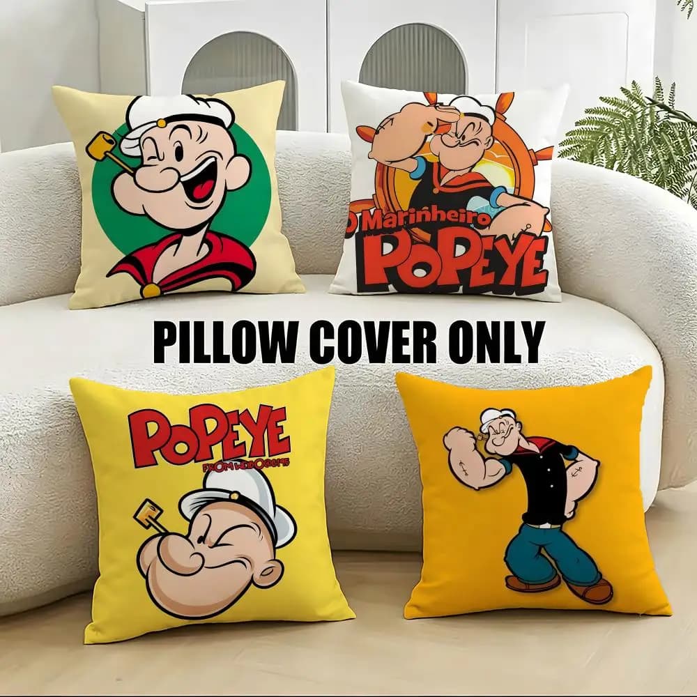 Fodere per cuscini classiche P-Popeye the Sailor, set da 4 pezzi, morbide in peluche, 40x40 45x45 per divano e camera da letto