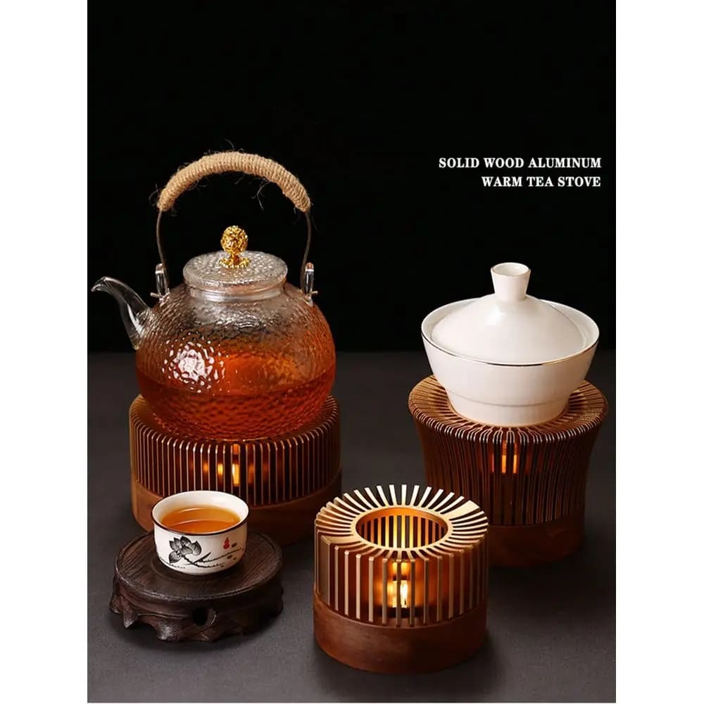 Aluminium Alloy Tea Warmer Flower Tea Pot Candle Cooking Tea Stove Heating Stove Hotel Restaurant Heater Back To School