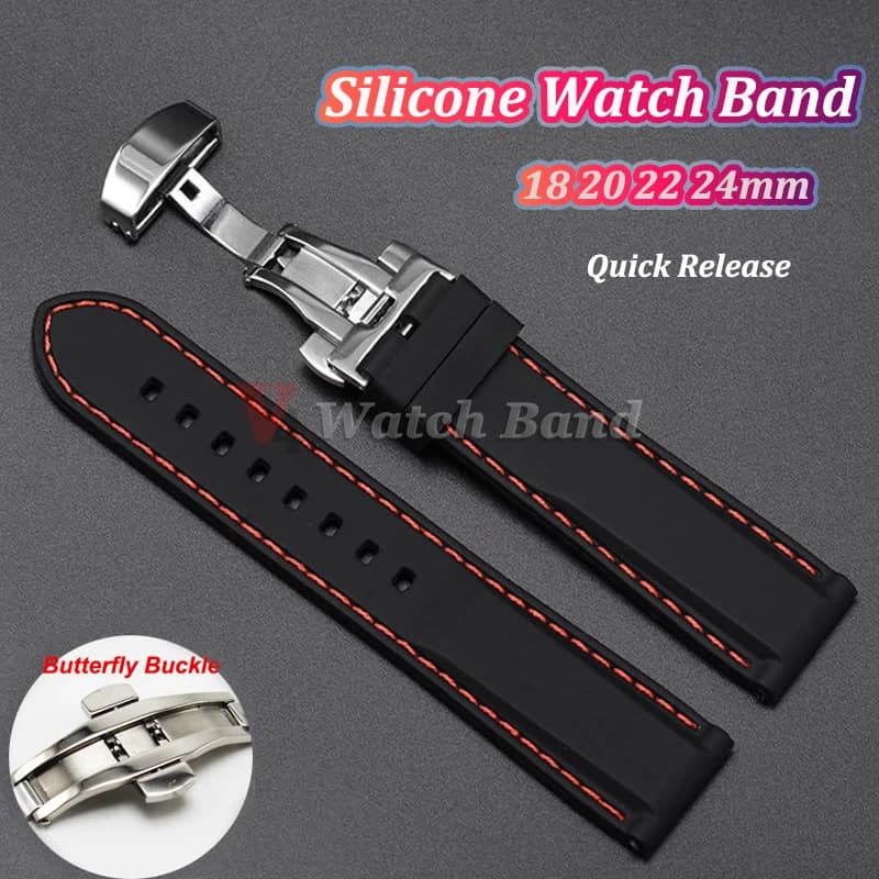 Cinturino in silicone a sgancio rapido per Seiko 5 skx tartaruga Uomo Donna Sport Cinturino impermeabile 18mm 20mm 22mm 24mm Fibbia a farfalla