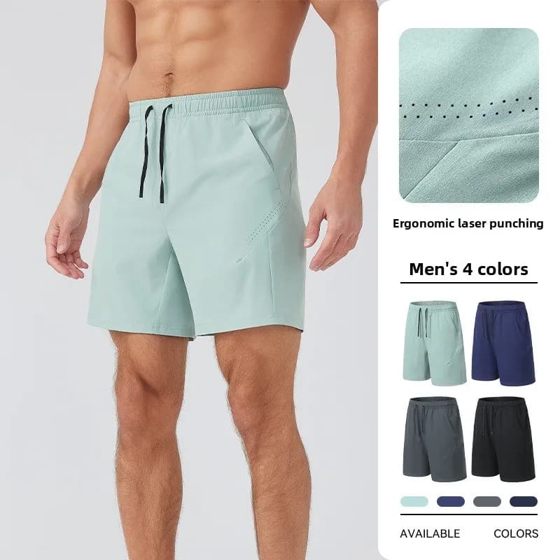 Pantaloncini Estivi da Corsa per Uomo, Pantaloni Casual a Tre Quarti per Fitness all'Aperto, Traspiranti e ad Asciugatura Rapida per Ciclismo e Allenamento