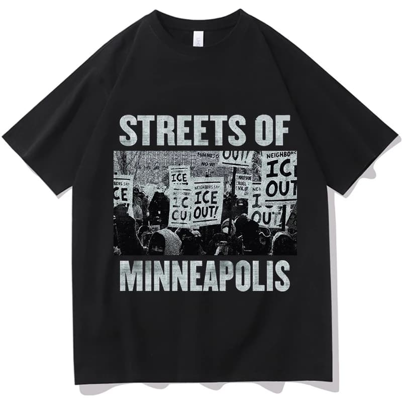 Maglietta Bruce Springsteen Streets of Minneapolis, simpatica maglietta unisex con meme di animali divertenti, abbigliamento vintage di tendenza per la moda femminile