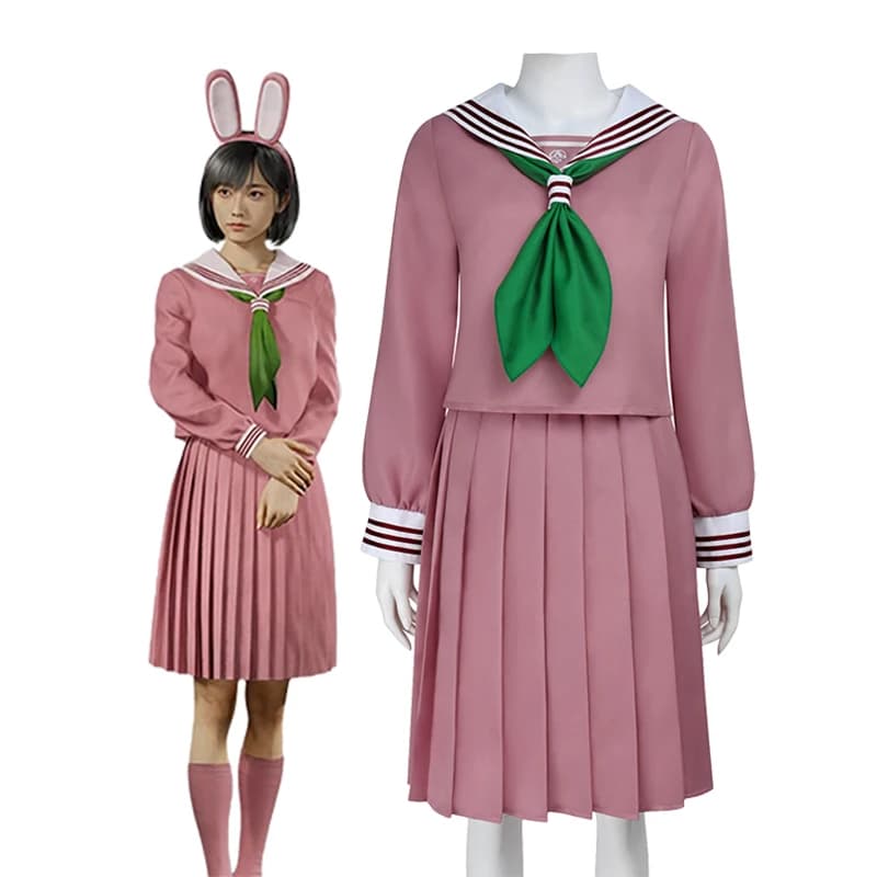 Game Hinako Shimizu Cosplay Costume Silent Bunny Girl Dress Women's School JK Uniform Hill Pink Swimwear Christmas Party Dress