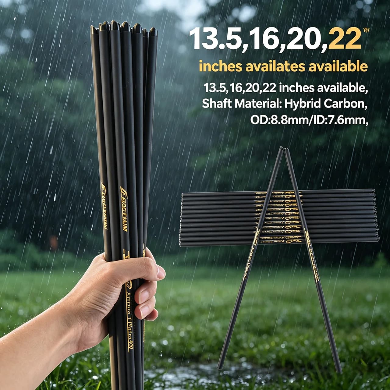 10PCS Archery Carbon Arrow Shaft 13.5 16 20 22 inch Mixed Carbon Arrow Shafts Spine 400 DIY Hunting Targeting Arrows for CrossBo