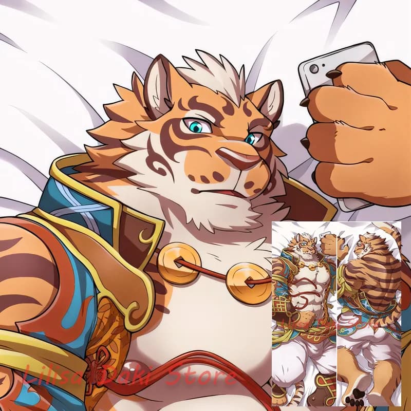 Dakimakura Lin Hu Yan Shu-Chi Likulau Neko Tiger Anime Federa per il corpo Stampa fronte-retro Federa a grandezza naturale Regali