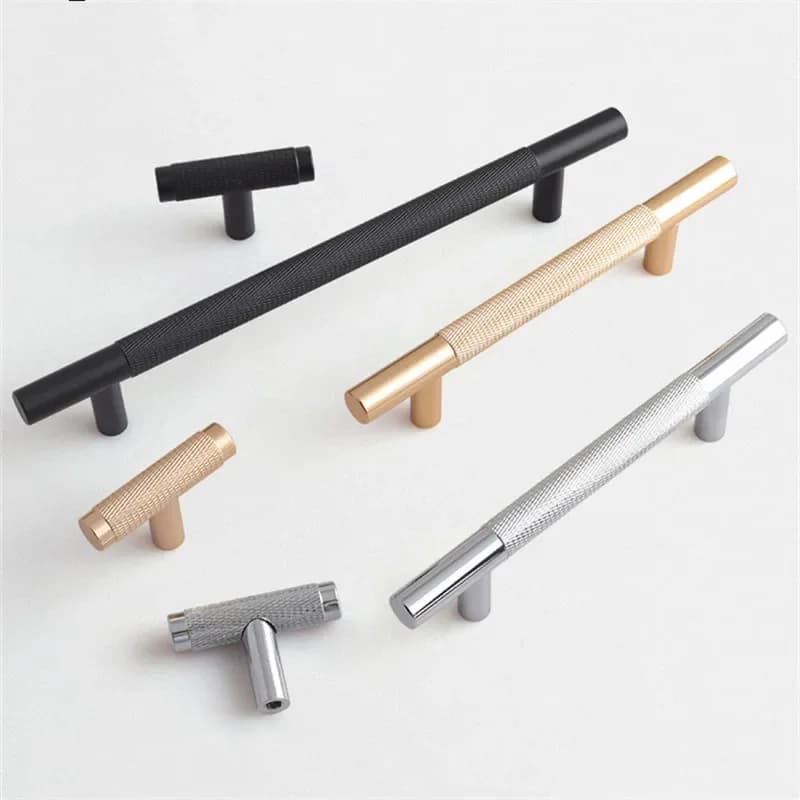 KK & FING asta tonda zigrinata intagliata in lega di alluminio maniglie per porte mobili manopole per cassetti dell'armadio camera da letto armadio porta tira Hardware