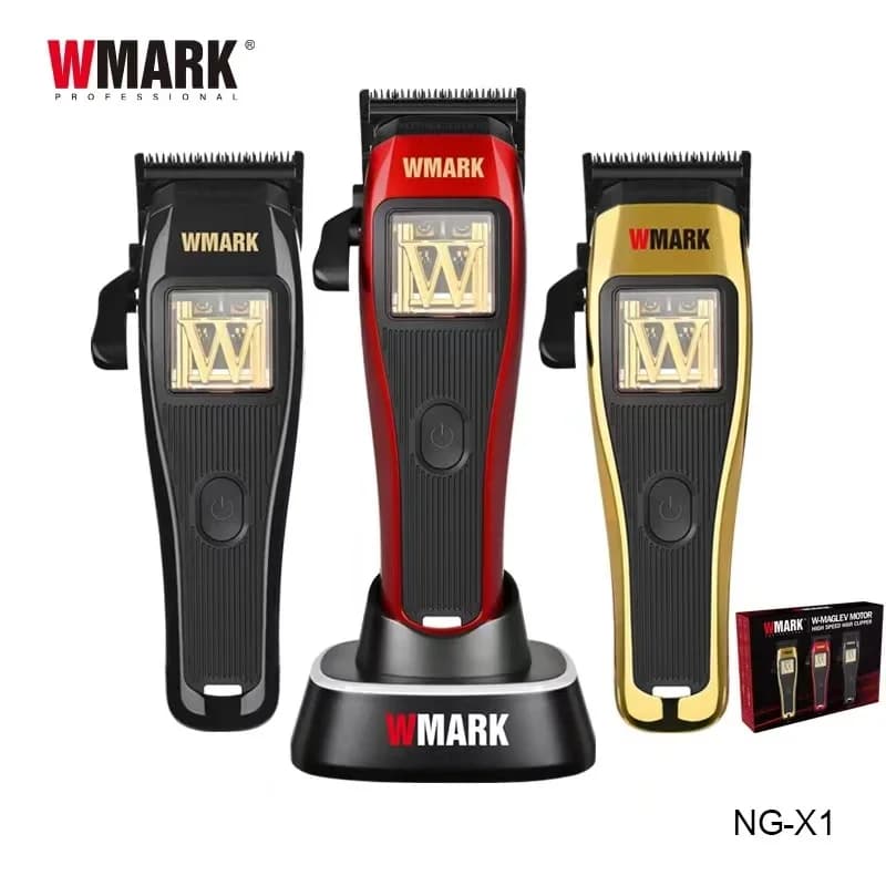 WMARK's new NG-X1 Men's hair clipper 10000 RPM magnetic caliper 3-color replaceable with charging base