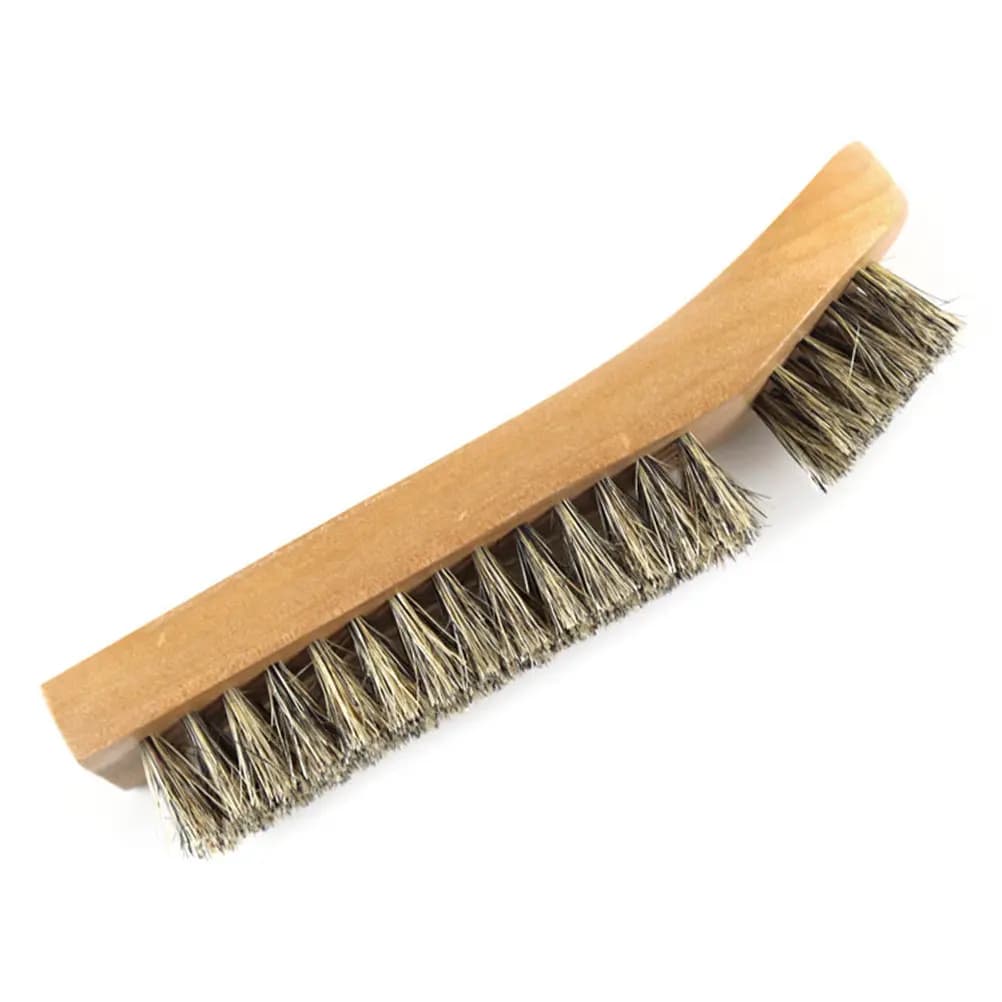 Set di 2 Spazzole per Pulizia Scarpe con Manico in Legno, Setole Robuste, Design ad Arco, Facile da Impugnare, Non Graffia, per Sneakers, Stivali, Scarpe, Uso Domestico