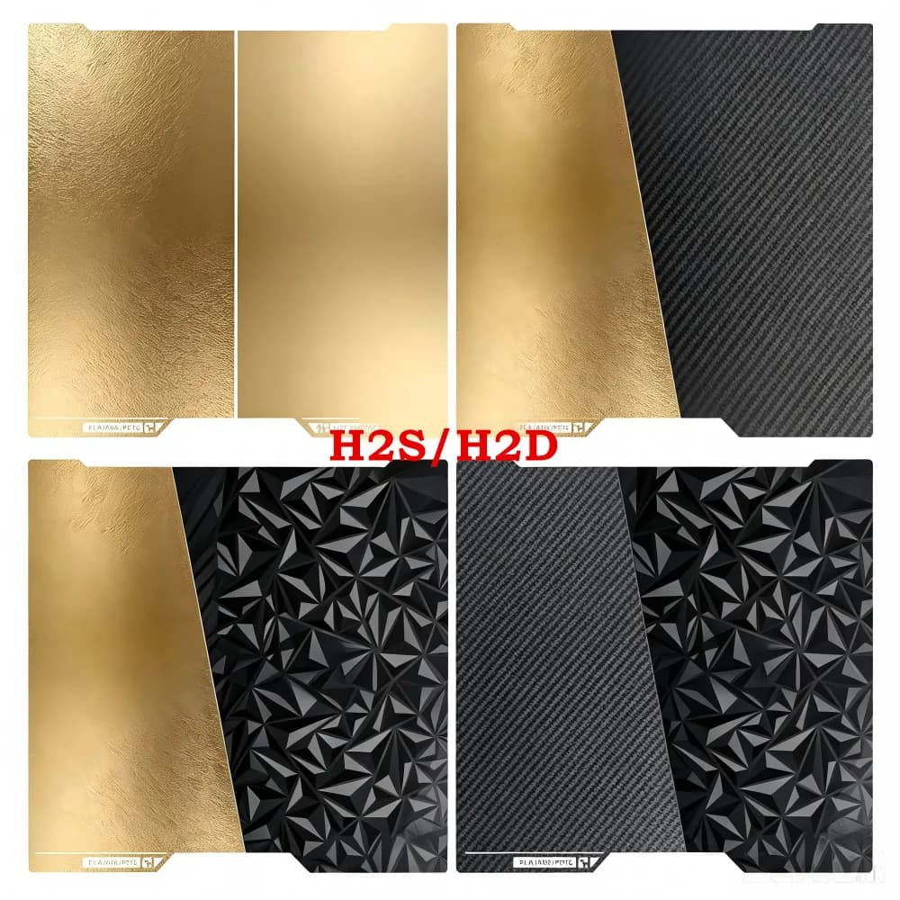 Piastra di stampa PEI bifacciale liscia e testurizzata per Bambu Lab H2S H2D, foglio flessibile PEI PEY PET per stampante Bambulab H2S