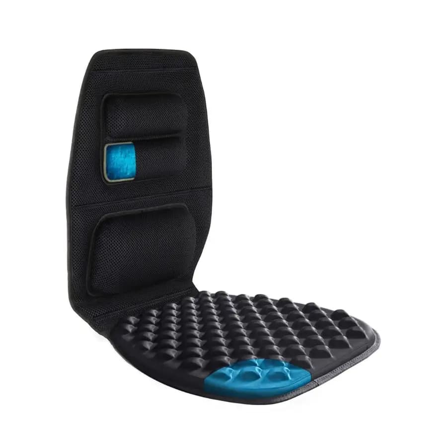 Cuscino in gel premium e cuscino per sedile con supporto per la schiena rigido e cuscino toracico e lombare superiore inferiore per auto, sedia da ufficio Pres